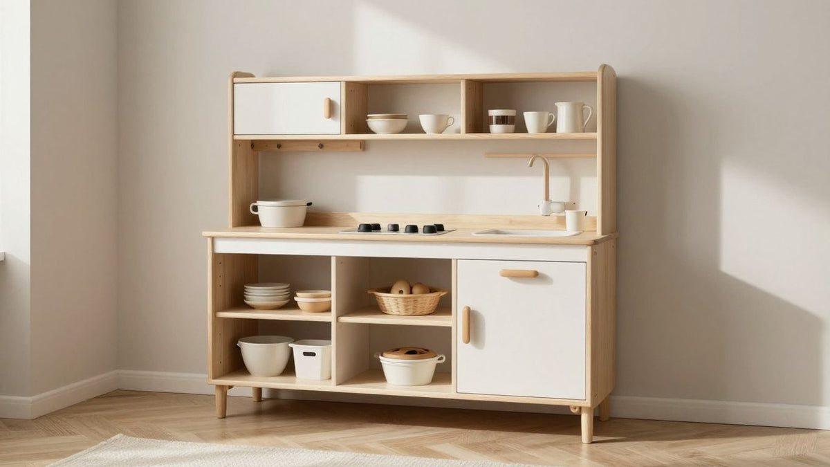 Gender-neutral Toro play kitchen by Ferm Living.