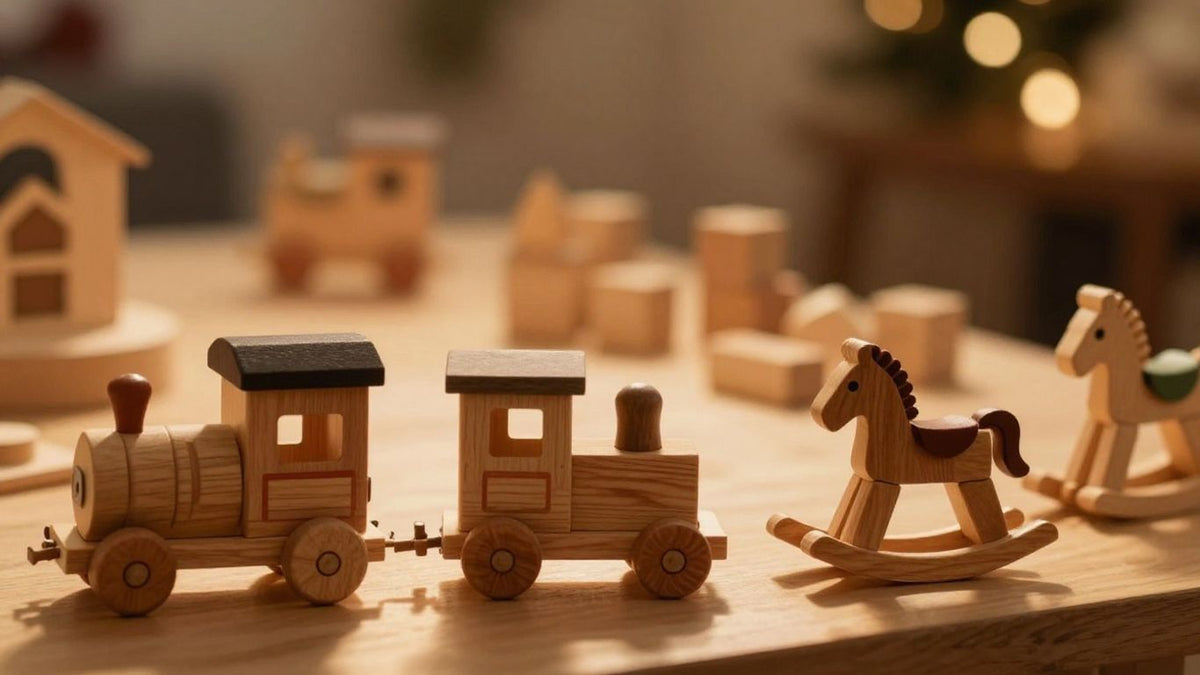 Wooden toys for Christmas savings at Lidl.