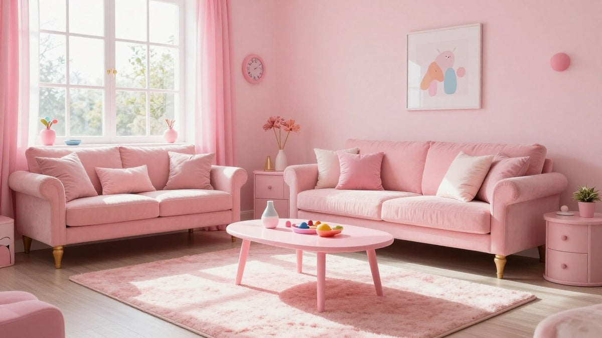 Pink home and playroom makeovers with playful decor.