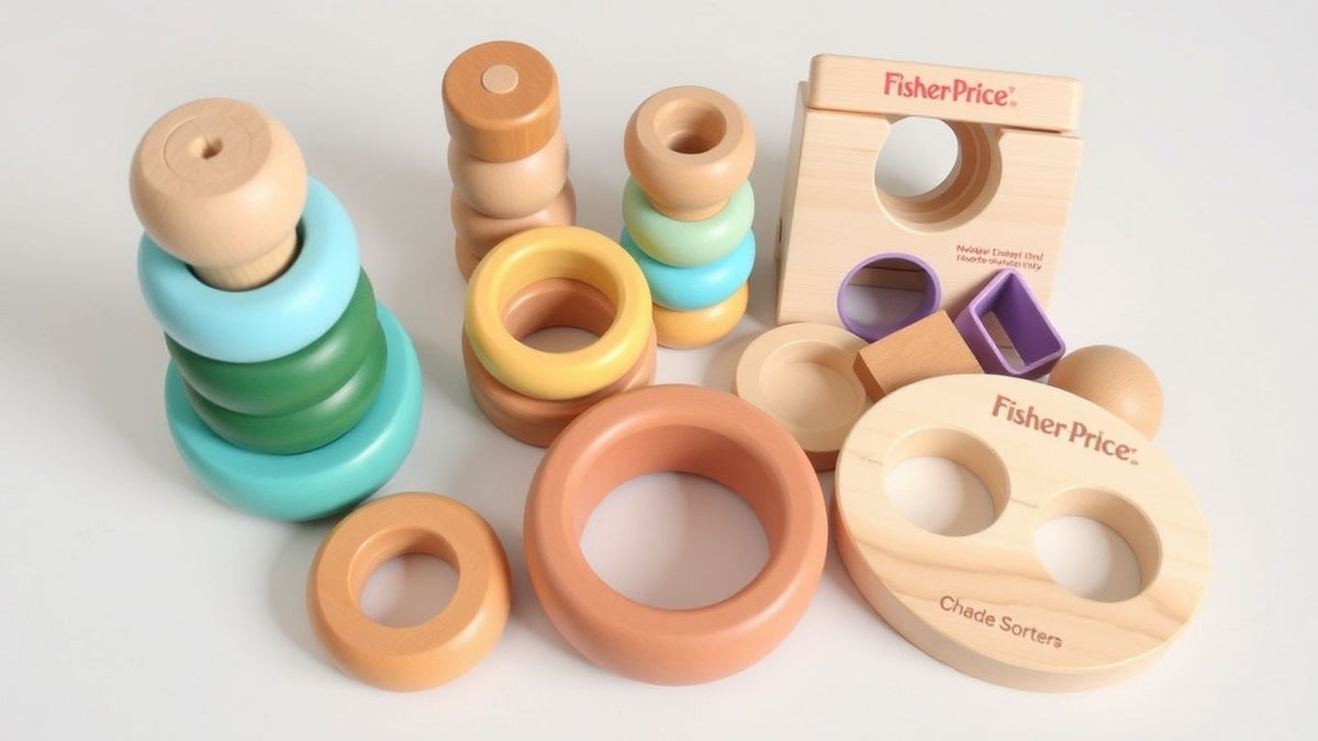 Fisher-Price wooden Montessori toys collection.