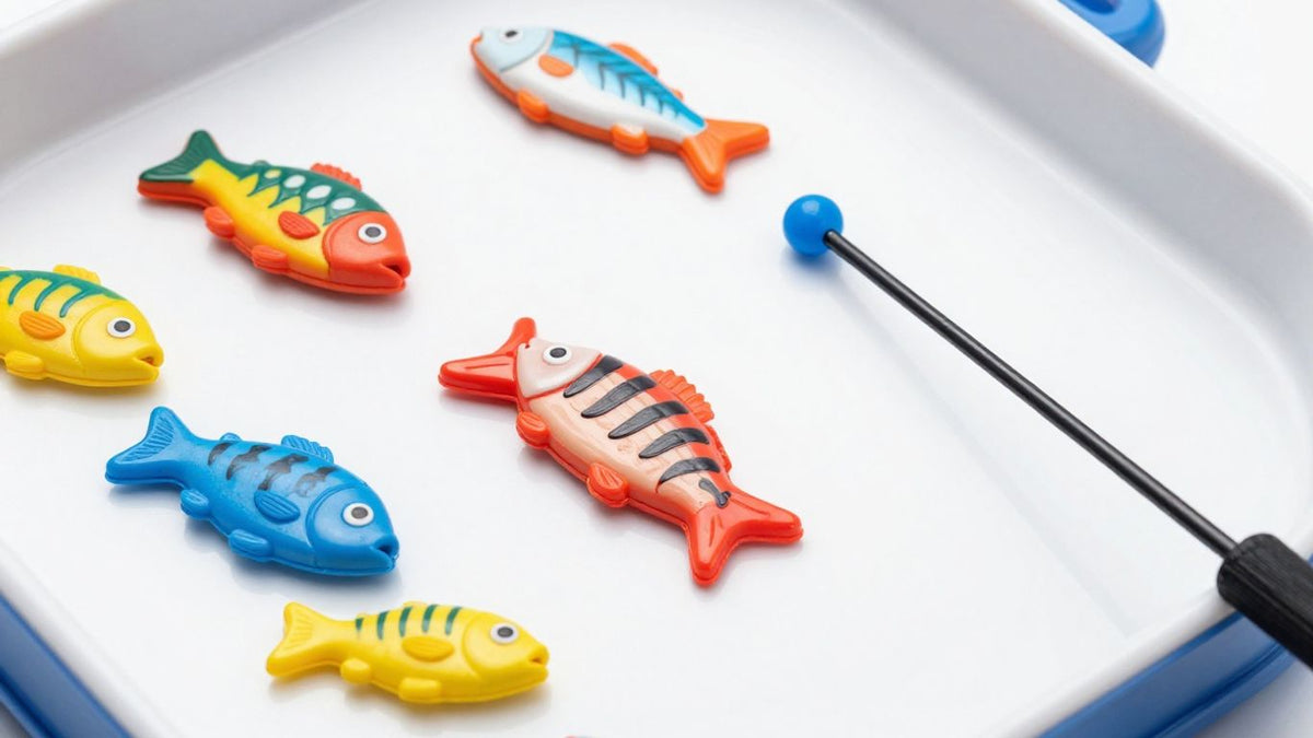Lexibook magnetic fishing game with small toy fish.