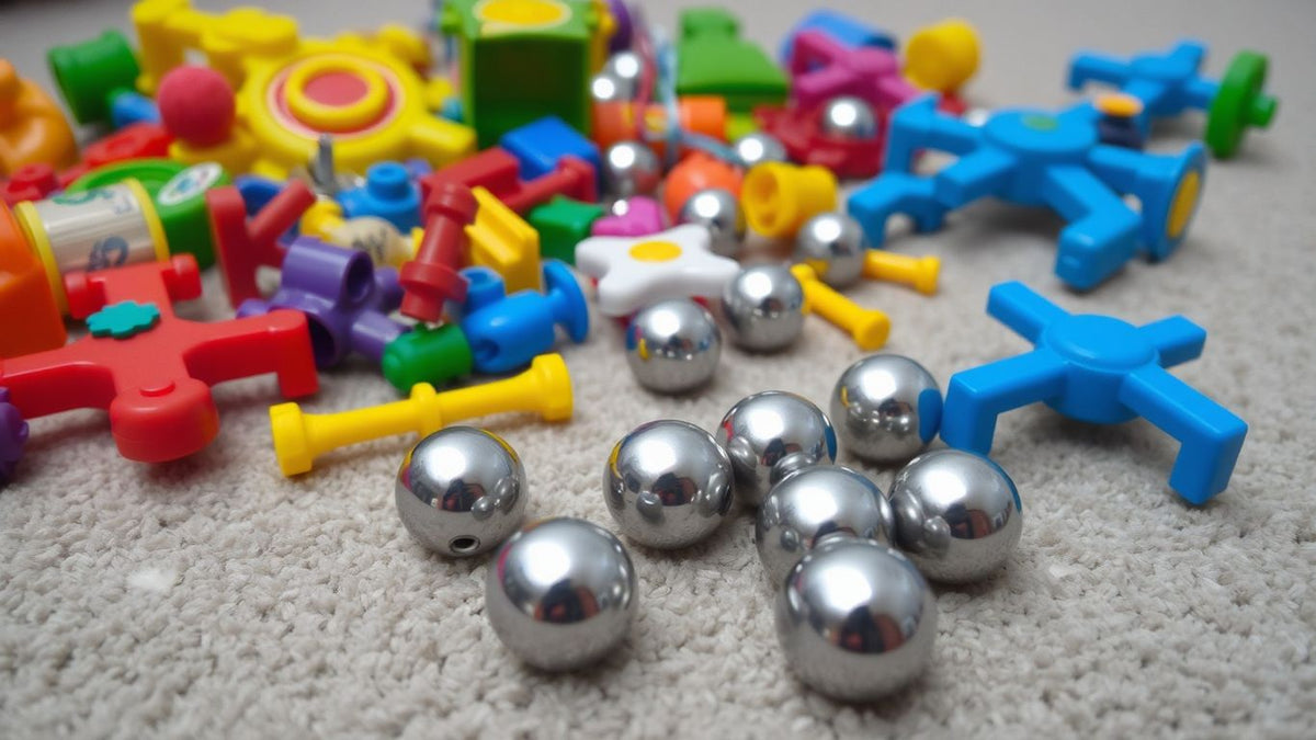 Children's toys with small, loose magnetic balls.