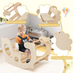 2-In-1 Rocking Horse Arch for Kids Montessori Climbing Toys with Arch Climber