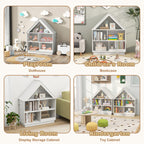 3-Tier House-Shaped Toy Storage Organizer with Open Shelves