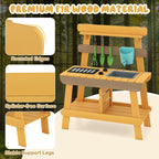 Outdoor Mud Kitchen for Kids Wooden Play Kitchen Toy for Boys Girls Aged 3-8