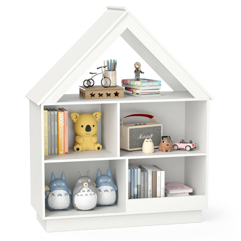3-Tier House-Shaped Toy Storage Organizer with Open Shelves