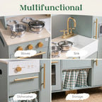 Vert Amande Cuisine Enfant en Bois SproutHands™