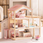Wooden Doll House – Dreamy Pink - Lunamoa