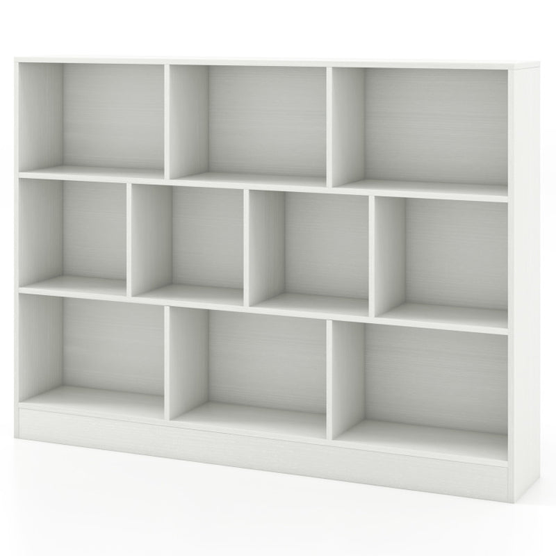 41 Inches Wooden Toy Storage Organizer with 10 Cubes for Classroom Daycare Nursery Kindergarten