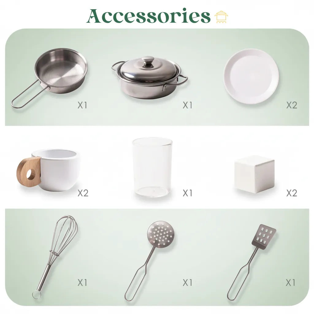 Bean Green Wooden Toy Kitchen Sets