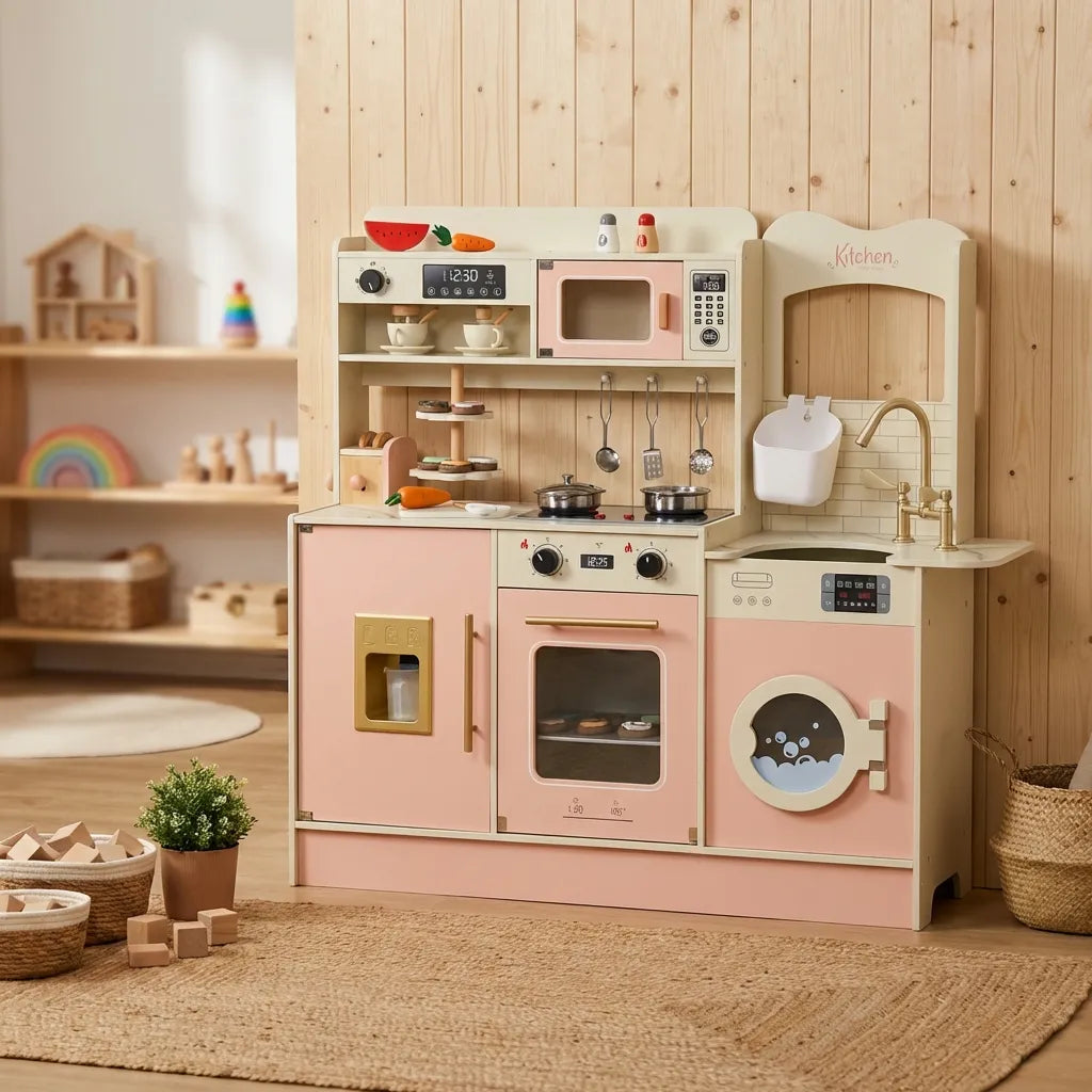 Wooden Play Food Sets for Kids Kitchen
