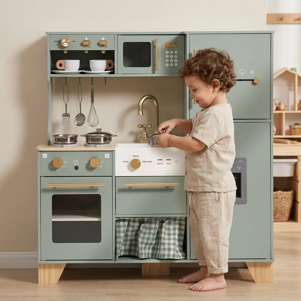 Bean Green Wooden Toy Kitchen Sets