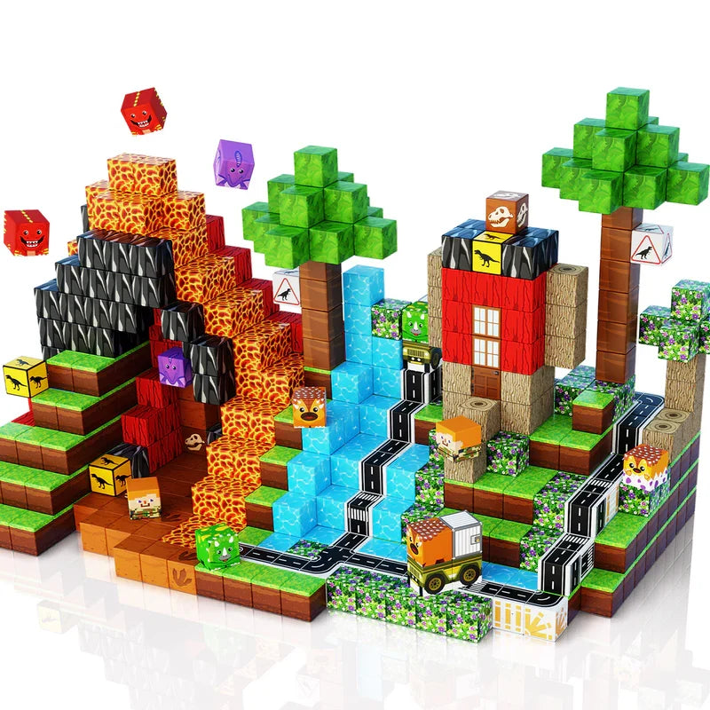 Dinosaur Magnetic Building Blocks Set