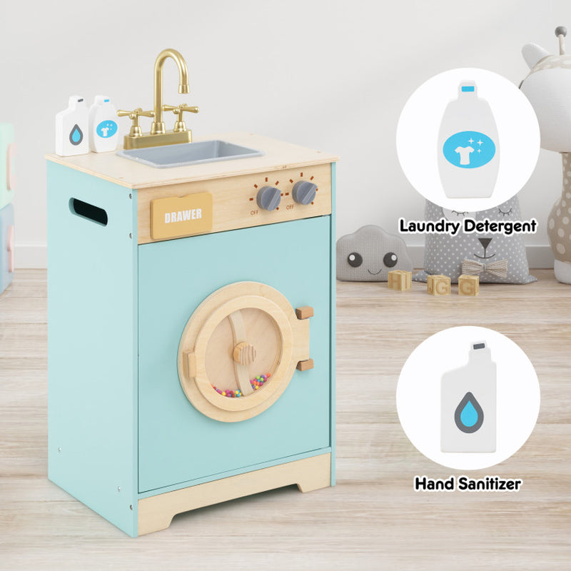 Kids Washer Playset Toy Washing Machine with Laundry Detergent