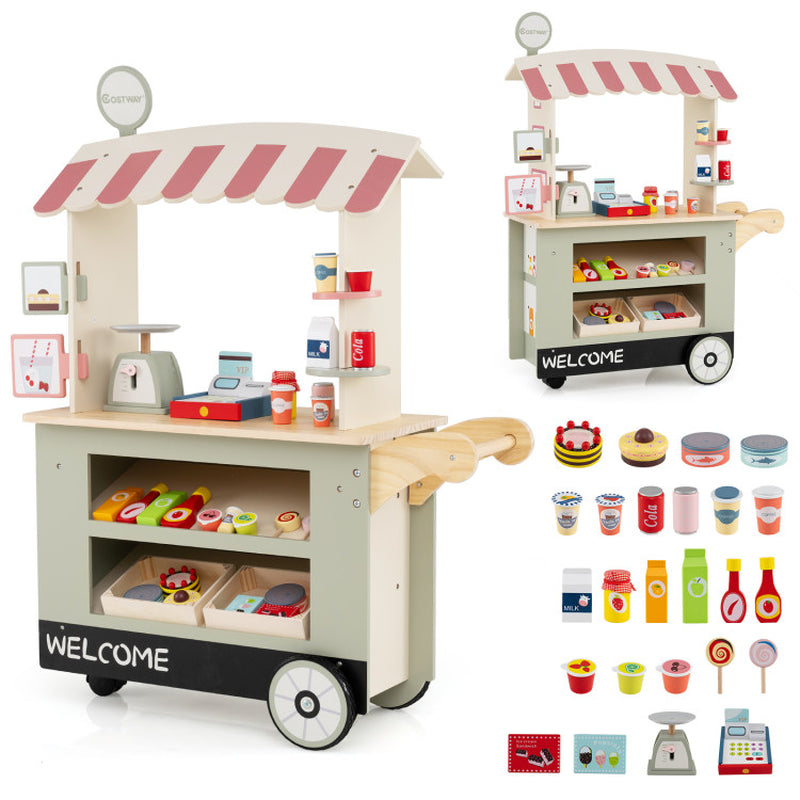 Toy Cart Play Set with POS Machine and Lovely Scale