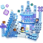 Ensemble de construction de château magnétique bleu