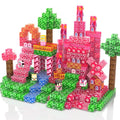 Ensemble de construction de château magnétique rose