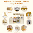 2-in-1 Wooden Corner Play Kitchen Set SproutHands™