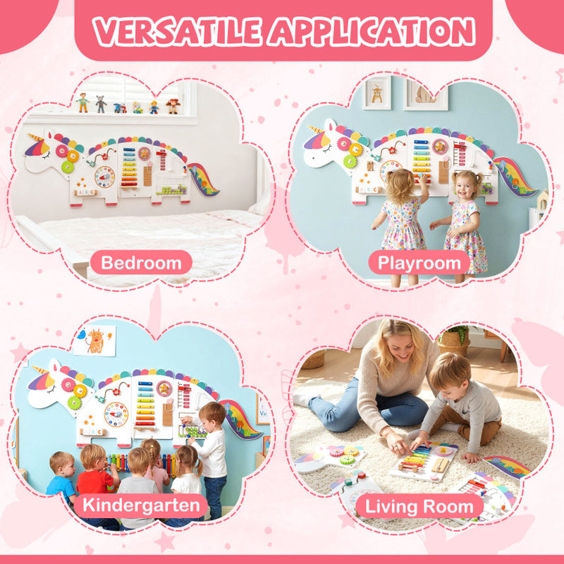 11-In-1 Dinosaur Activity Wall Busy Board Panels for Toddlers Education and Early Development