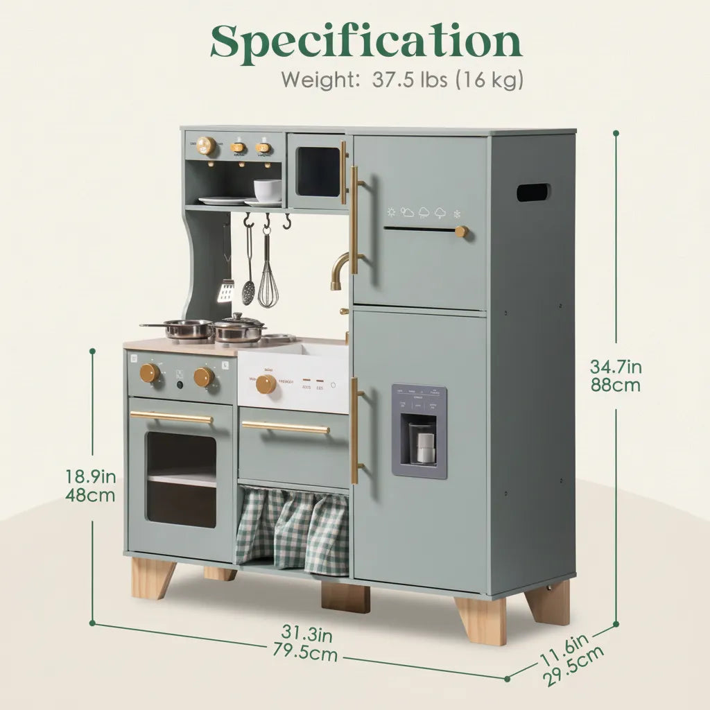 Bean Green Wooden Toy Kitchen Sets