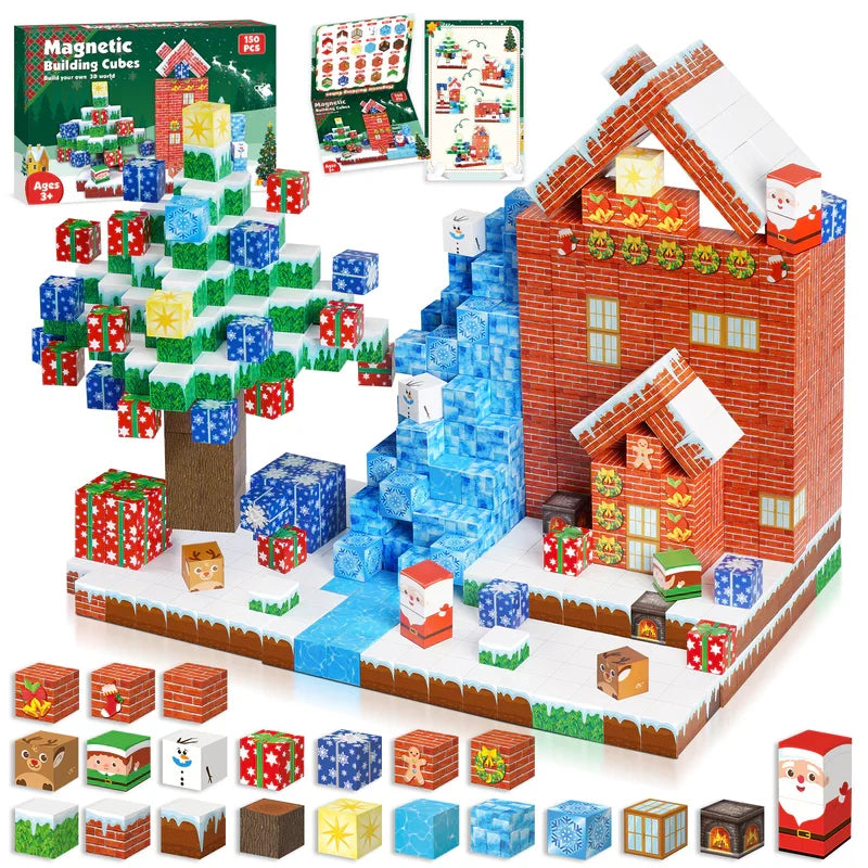 Ensemble de blocs de construction magnétiques de Noël