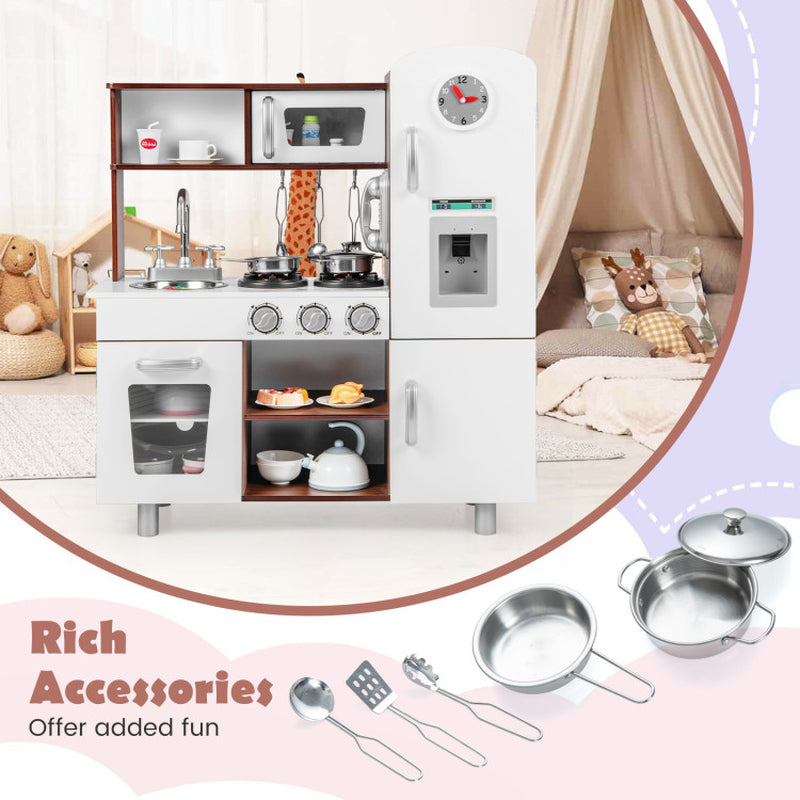 Kids Kitchen Playset with Realistic Sounds and Lights