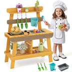 Outdoor Mud Kitchen for Kids Wooden Play Kitchen Toy for Boys Girls Aged 3-8