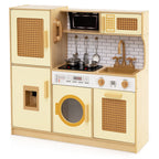 Kids Wooden Kitchen Playset with Realistic Lights and Sounds