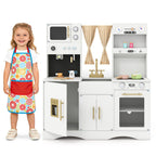 Kids Kitchen Playset with Microwave and Coffee Maker for Ages 3+