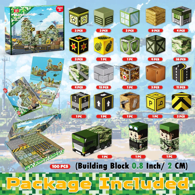 Village Magnetic Building Blocks Set