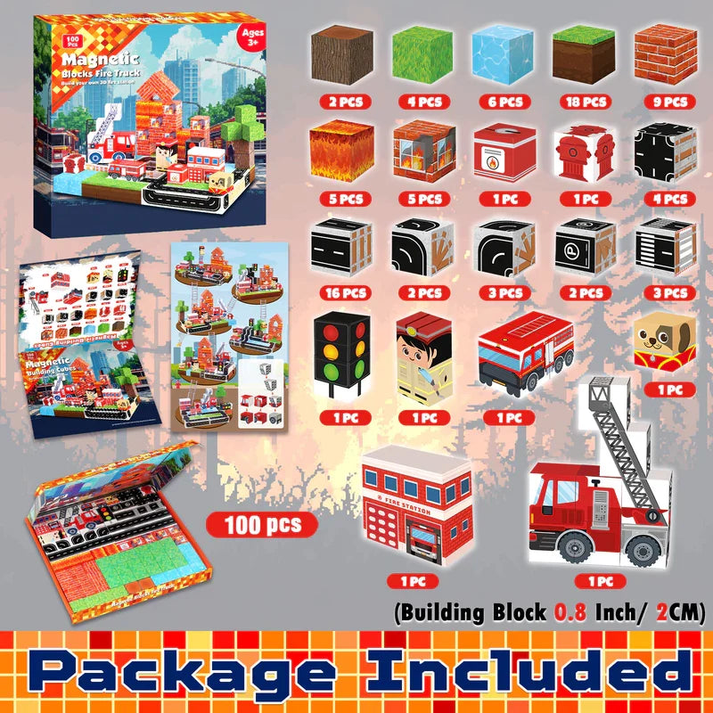 Fire Station Magnetic Building Blocks