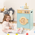Kids Washer Playset Toy Washing Machine with Laundry Detergent