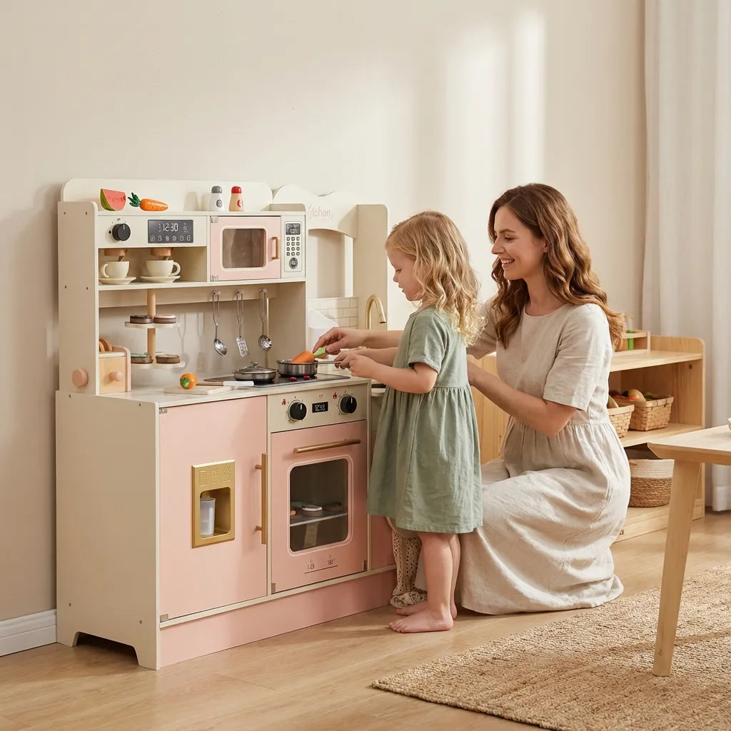 Wooden Play Food Sets for Kids Kitchen