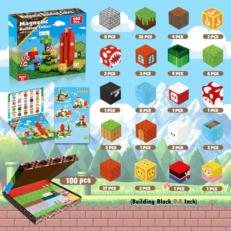 Pixel Magnetic Building Blocks