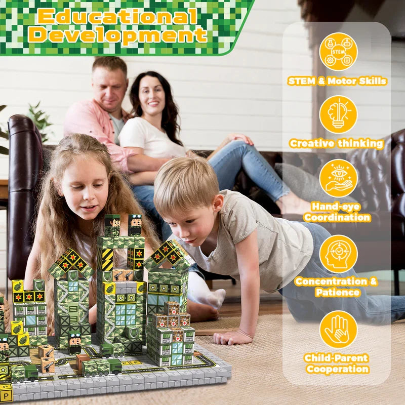 Village Magnetic Building Blocks Set
