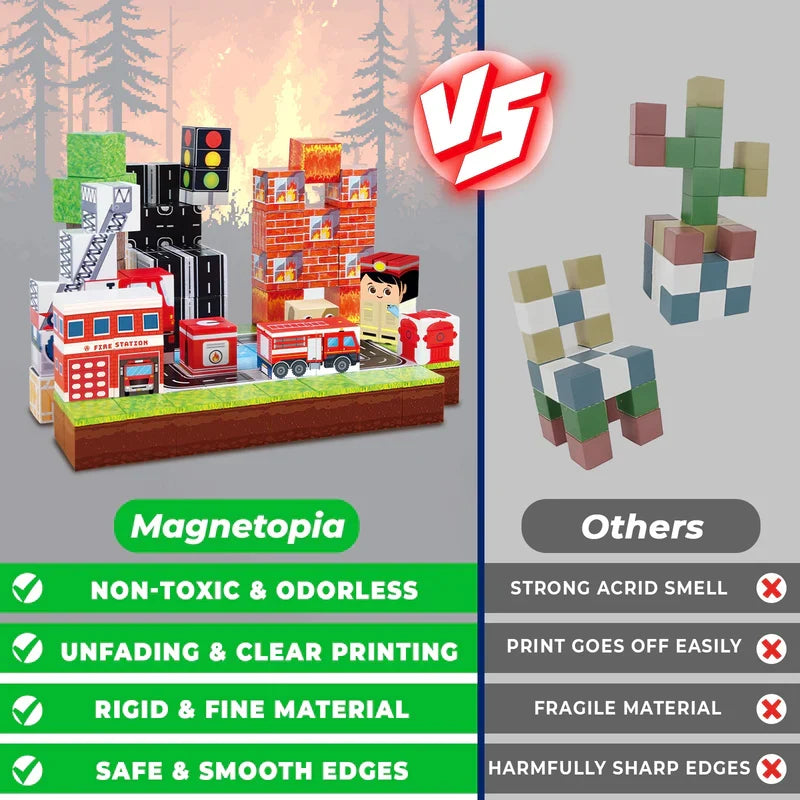 Fire Station Magnetic Building Blocks