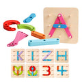 Wooden Letter & Number Pegboard Construction Set