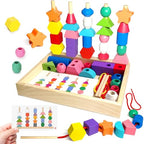 Holzperlen Auffädelspiel für Kleinkinder