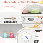 Kids Kitchen Playset with Microwave and Coffee Maker for Ages 3+