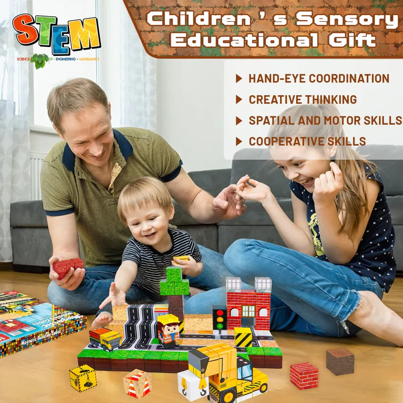 Jeu de construction magnétique de ville