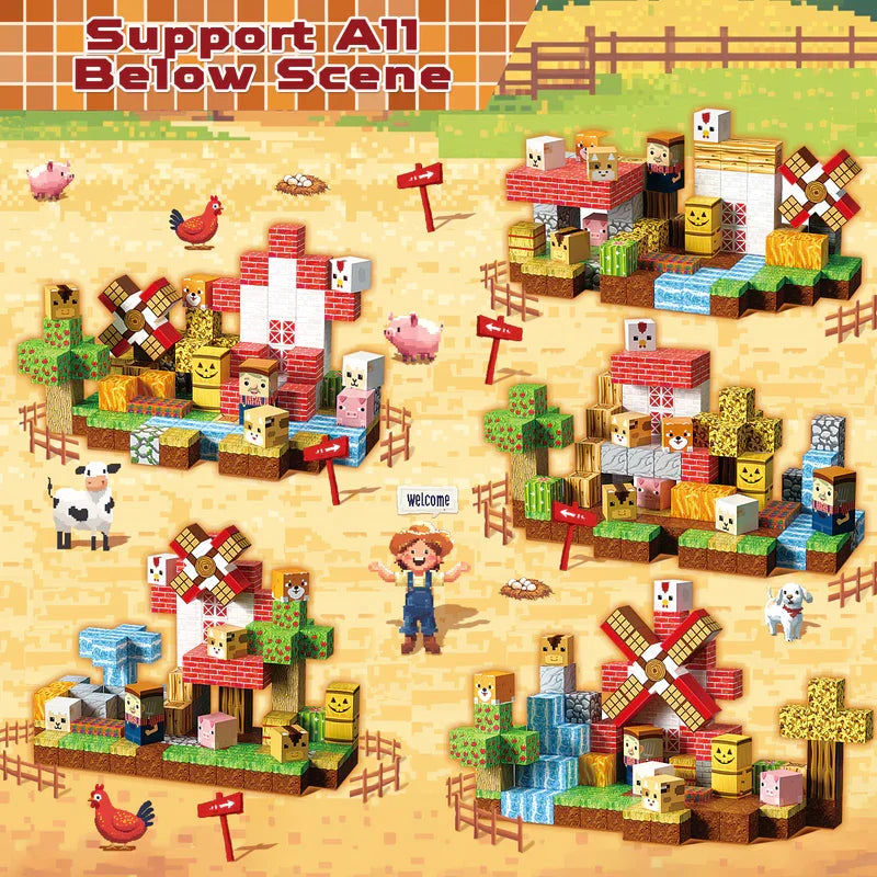 Jeu de construction magnétique Monde de la ferme