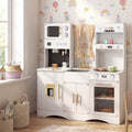 Kids Kitchen Playset with Microwave and Coffee Maker for Ages 3+