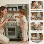 Vert Amande Cuisine Enfant en Bois SproutHands™