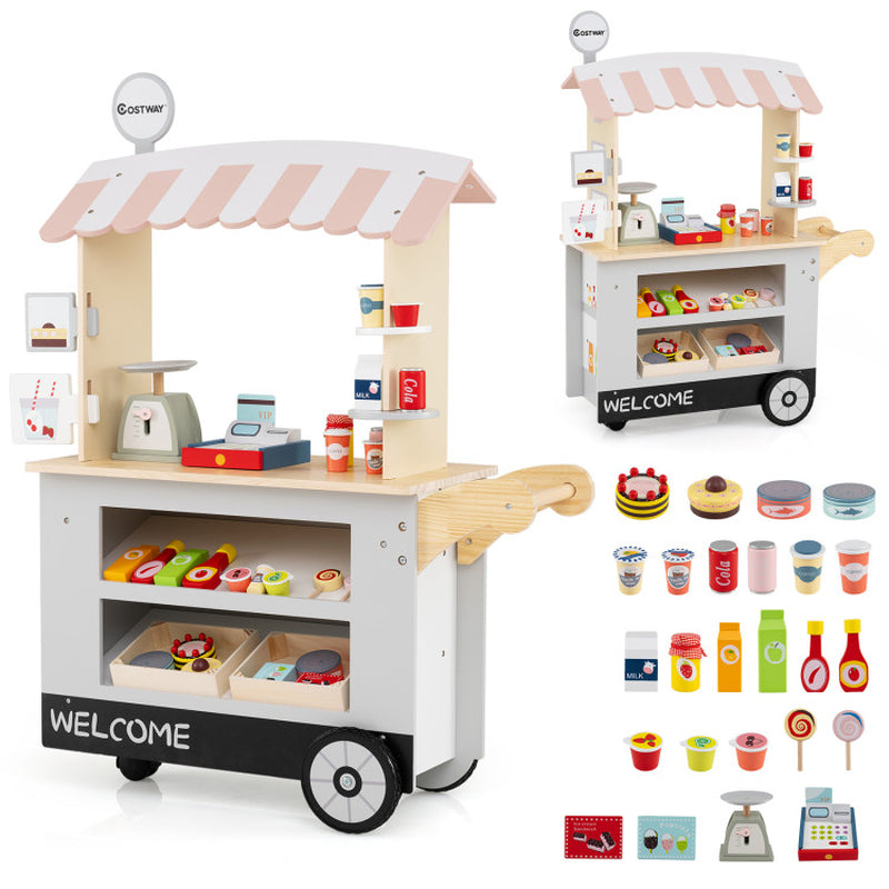 Toy Cart Play Set with POS Machine and Lovely Scale