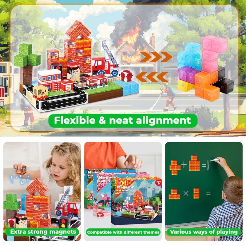 Fire Station Magnetic Building Blocks