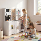 Kids Kitchen Playset with Microwave and Coffee Maker for Ages 3+