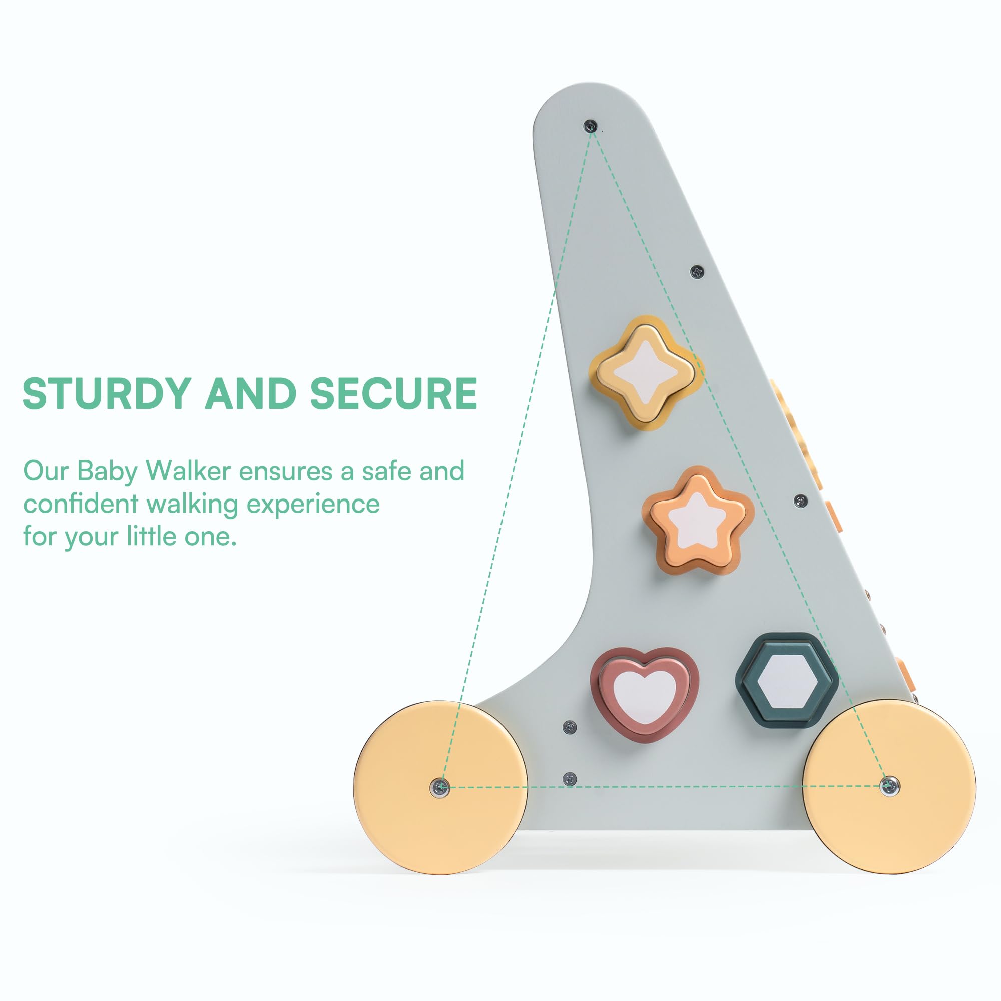 Wooden Baby Walker with Activity Center
