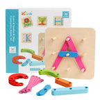 Wooden Letter & Number Pegboard Construction Set