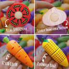 Wooden Cutting Play Food Set for Kids