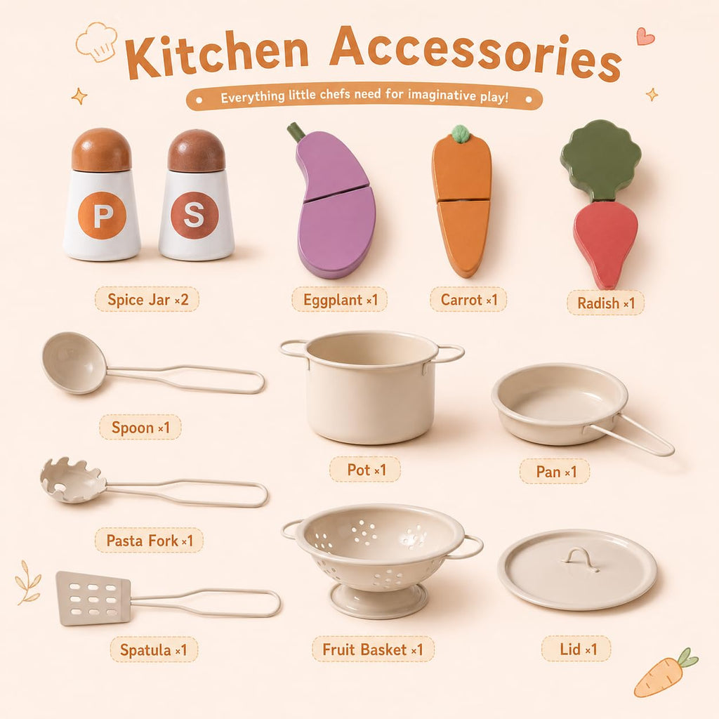 Cuisine en bois pour enfants avec évier
